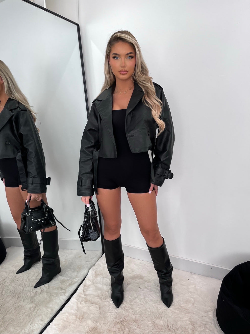 Trench court Selena noir