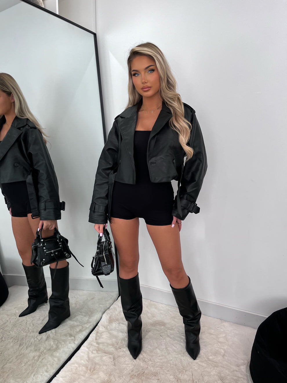 Trench court Selena noir