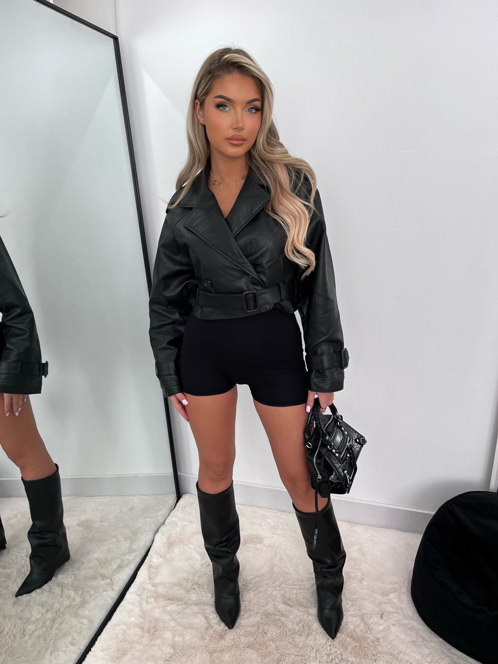 Trench court Selena noir