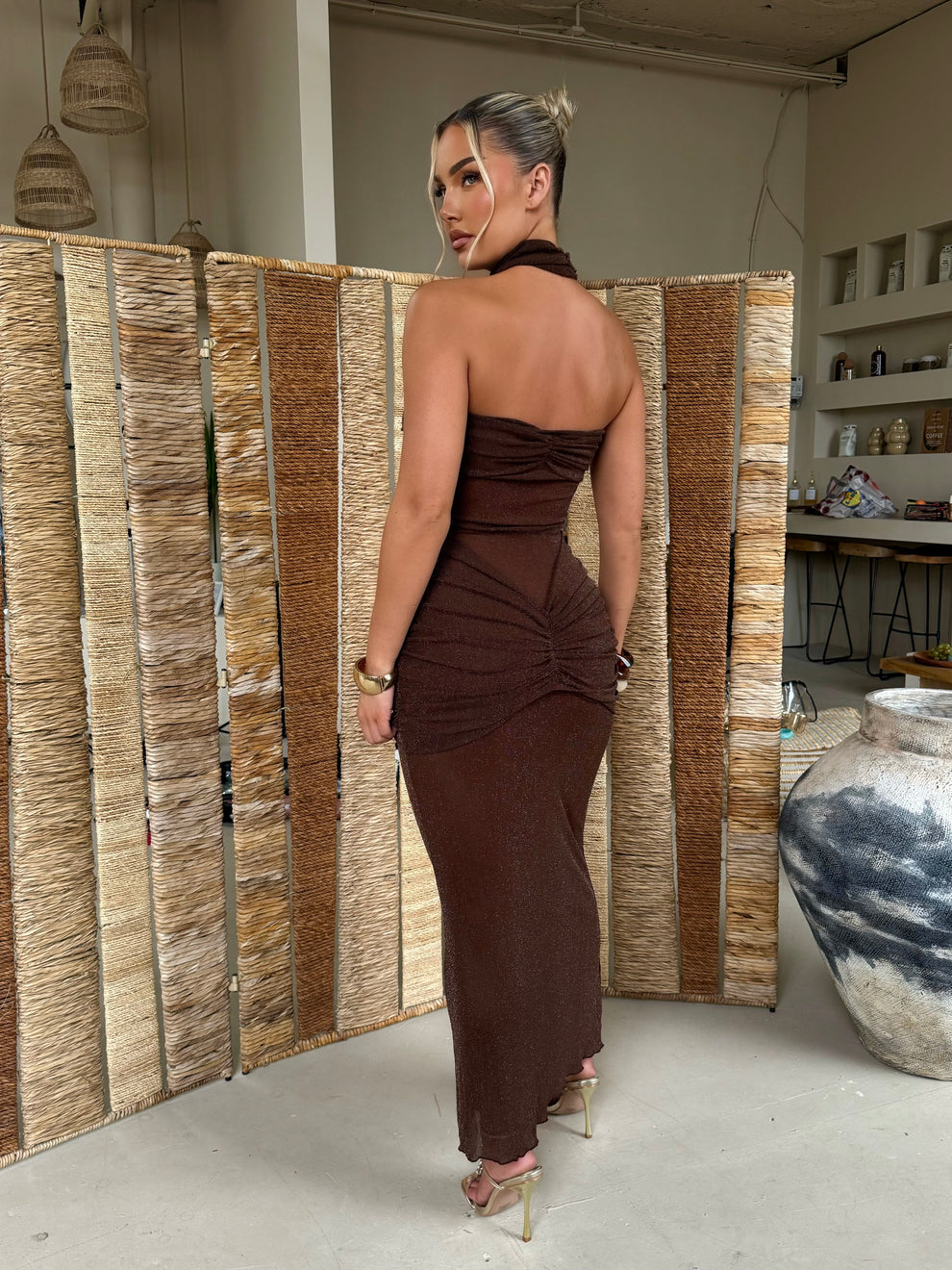 Robe Angelina Marron La Maison Rose