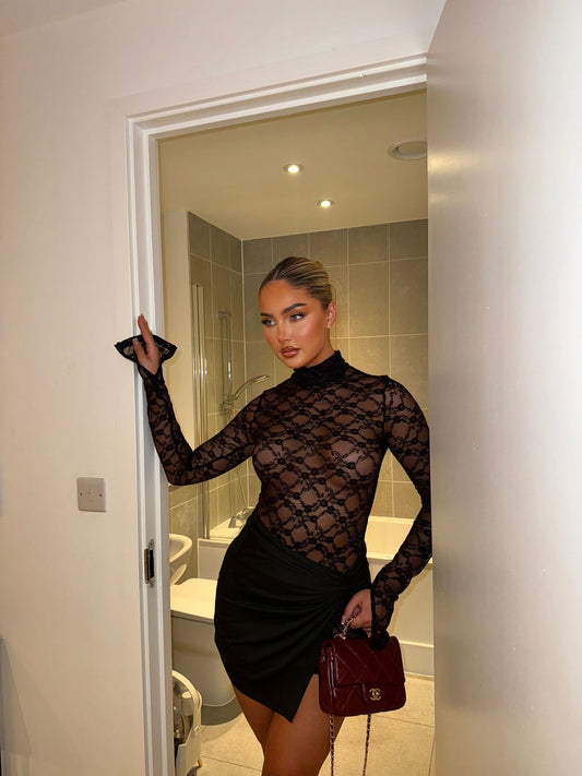 Robe Olivia en dentelle noire