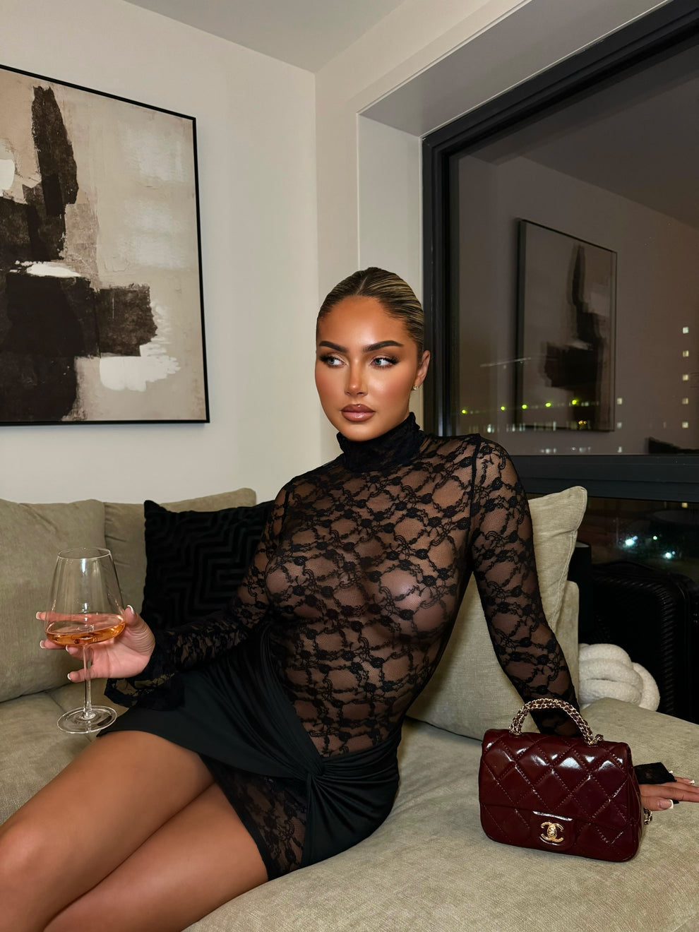 Robe Olivia en dentelle noire