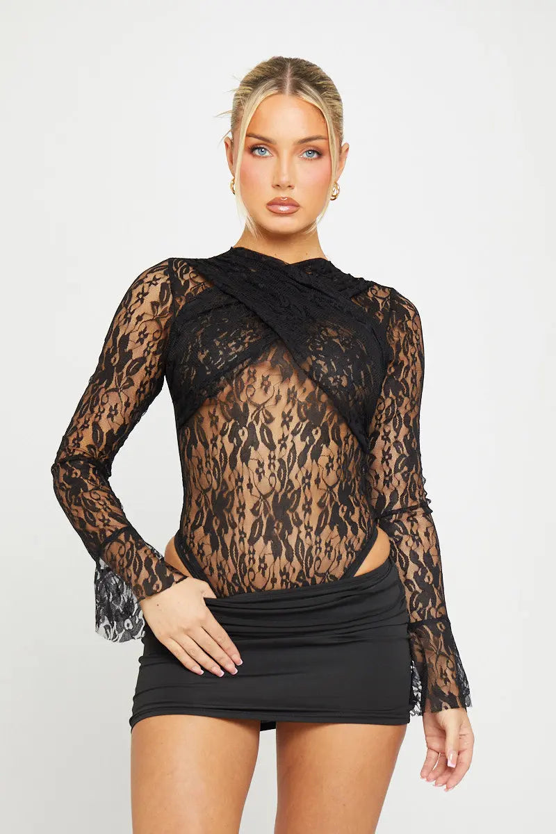 Body Diana en dentelle noir - LA MAISON ROSE PARIS
