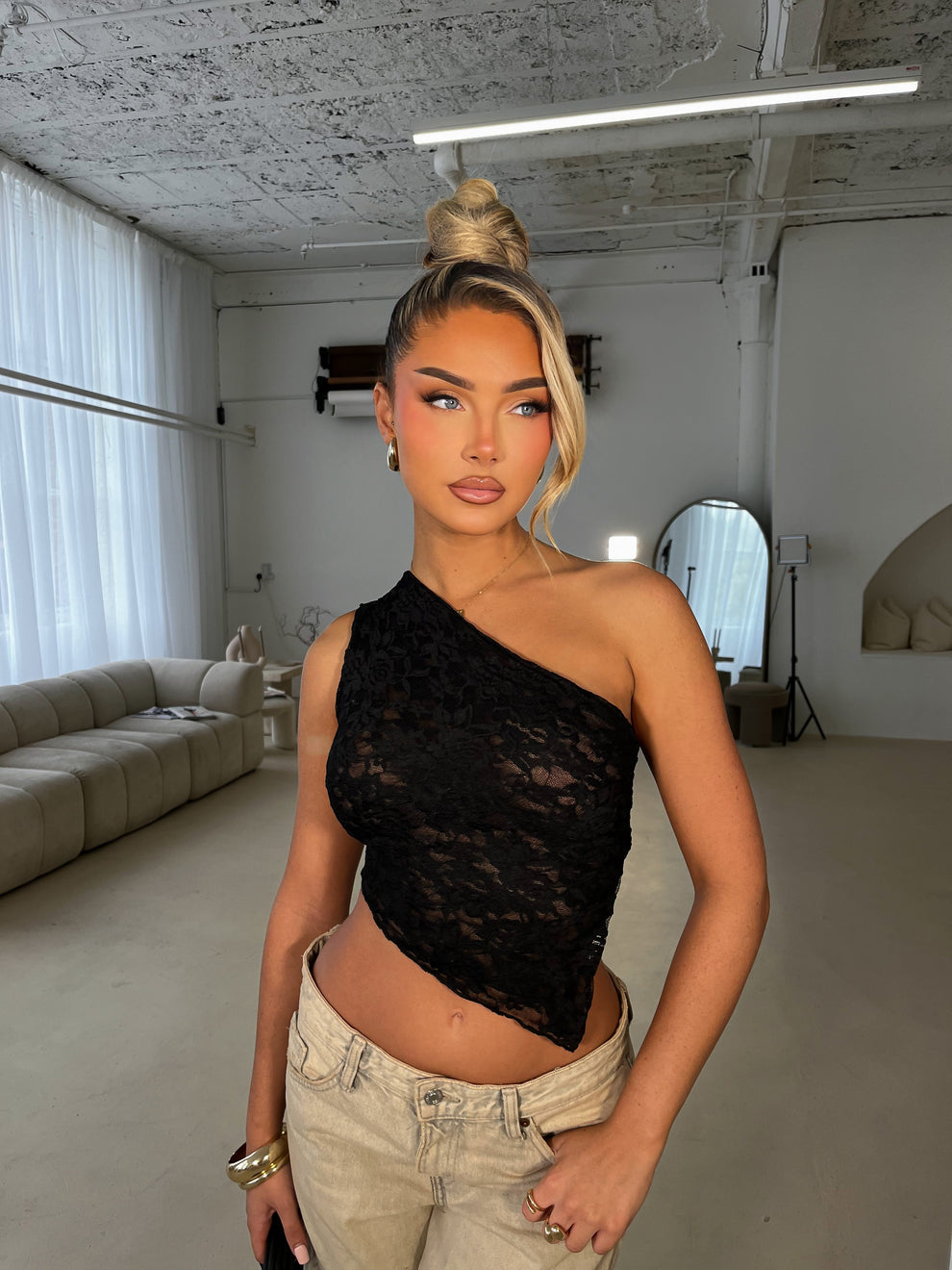 Haut Sofia en dentelle noir