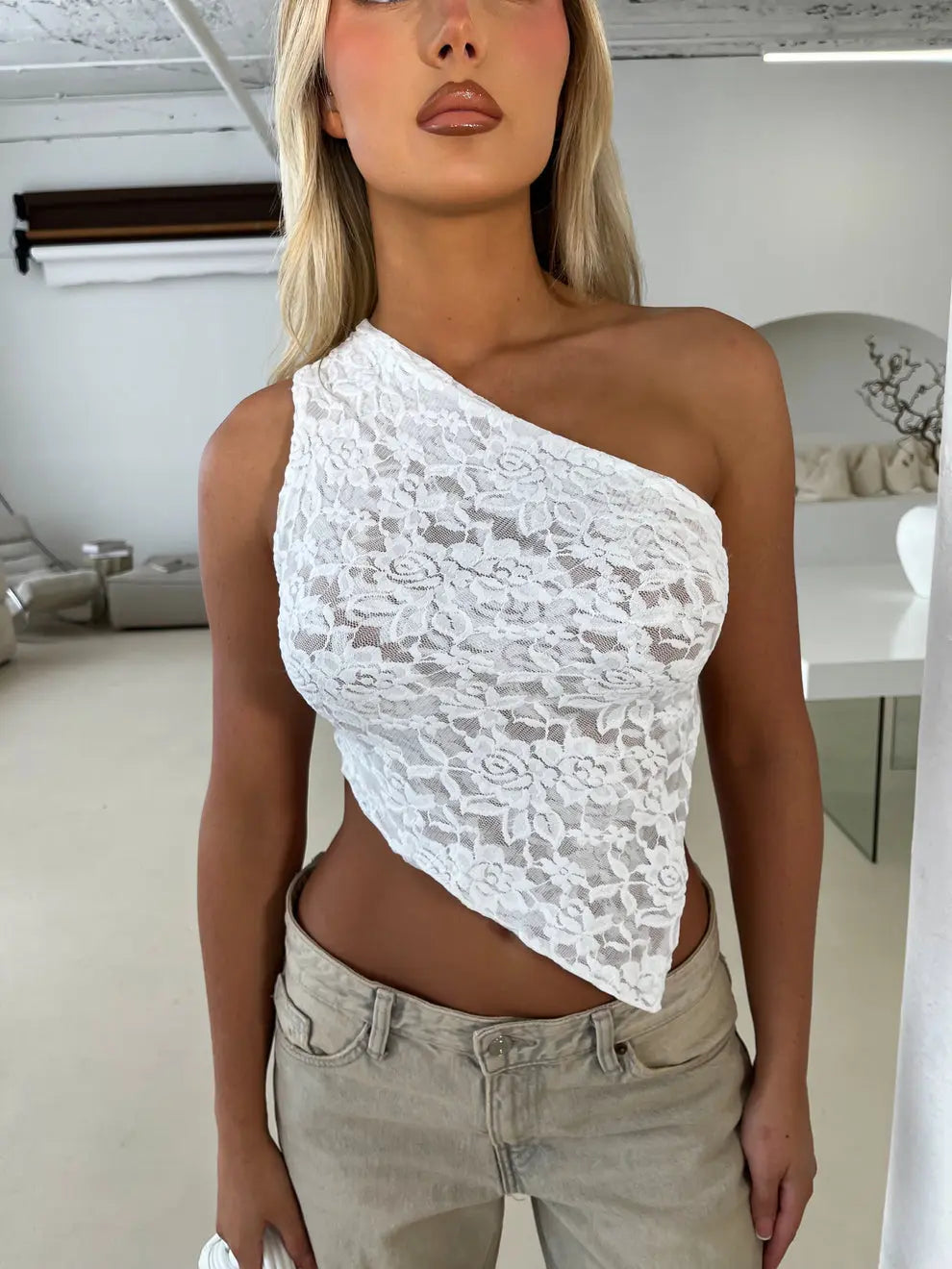 Haut Sofia en dentelle blanche - LA MAISON ROSE PARIS