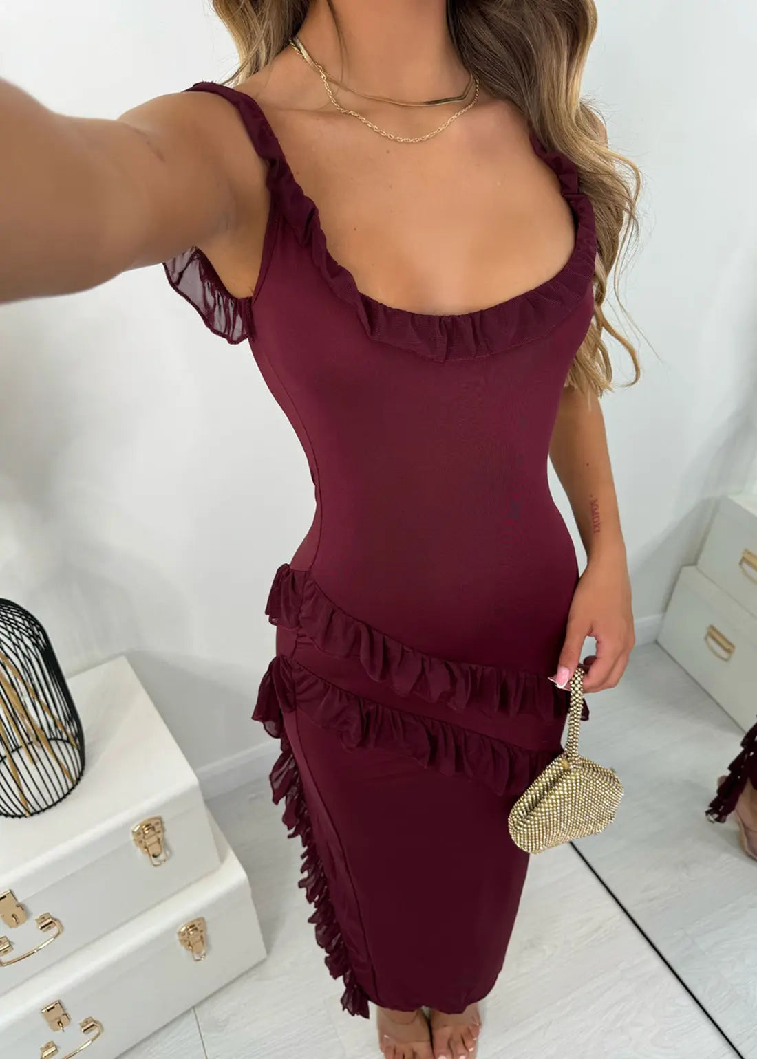 Robe Anastasia bordeaux - LA MAISON ROSE PARIS