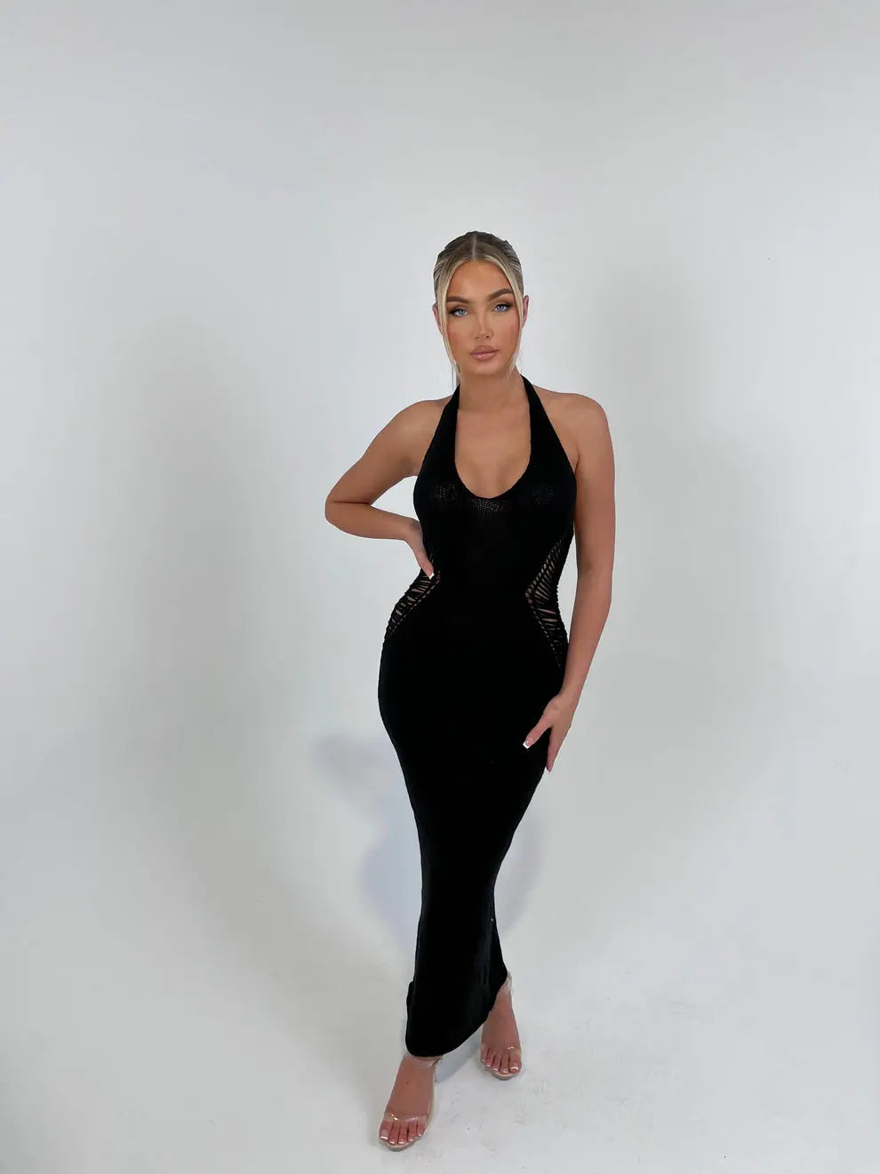 Robe Dubaï noire - LA MAISON ROSE PARIS