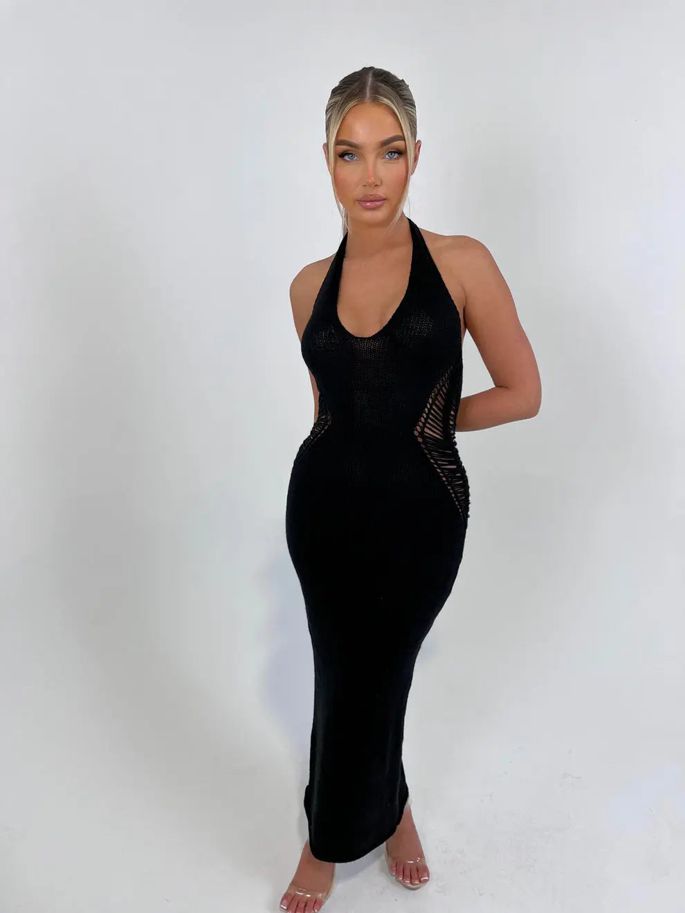 Robe Dubaï noire - LA MAISON ROSE PARIS
