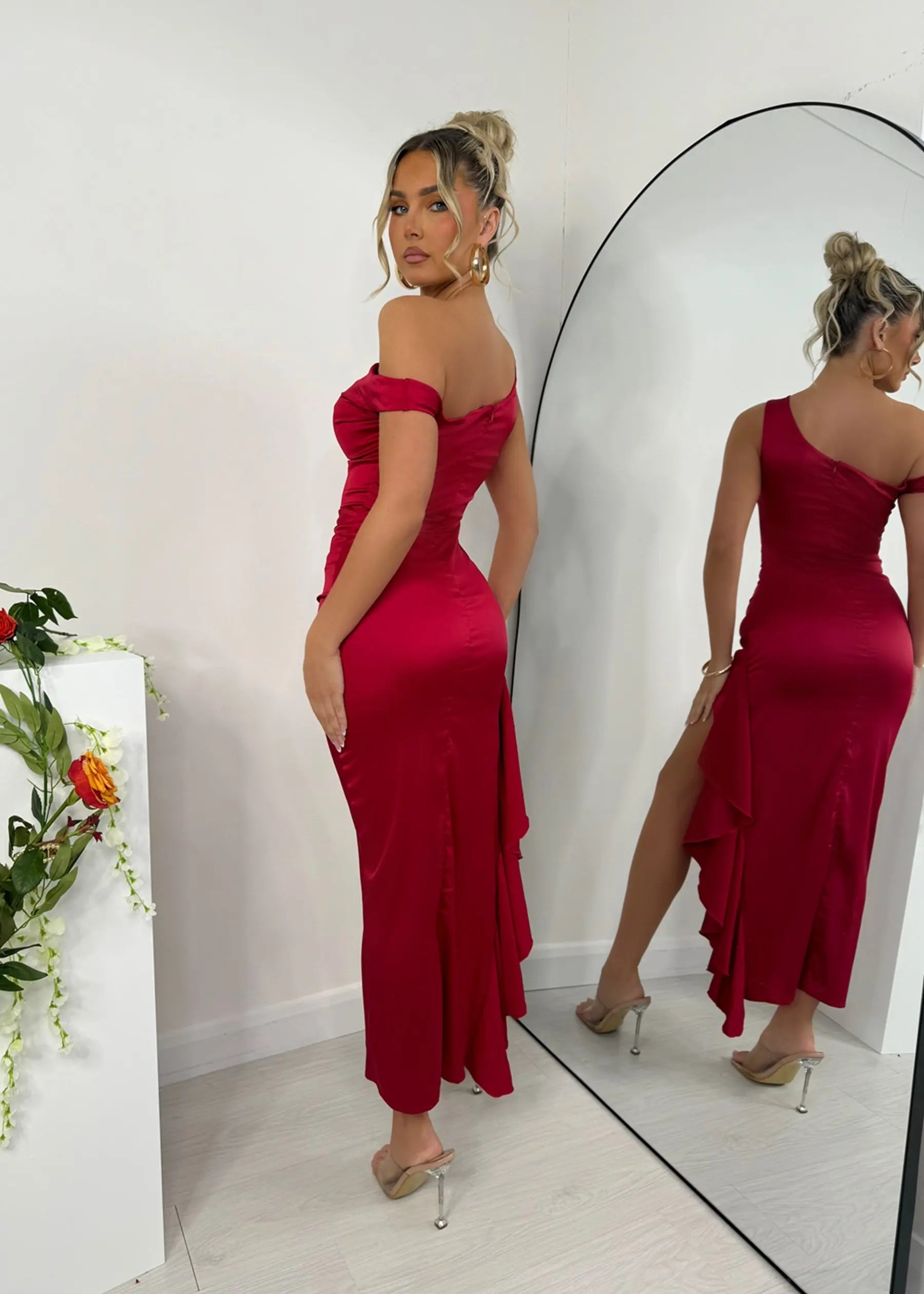 Robe Satiana rouge - LA MAISON ROSE PARIS